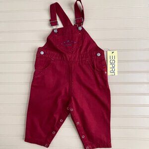 Vintage Esprit Red Overall Unisex Infant Size 24 Months NWT Rare Find